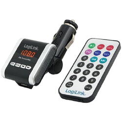 Transmitator FM, formate MP3/MP4/WMA (SD-card, USB, audio jack), telecomanda, Logilink 'FM0001A'