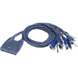 ATEN CS64US 4-Port USB KVM Switch, Speaker Support, 0.9/1.2m cables