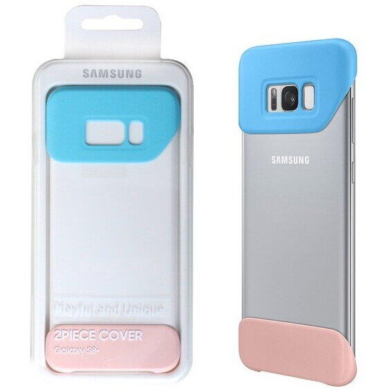 Husa 2 piese pentru Samsung Galaxy S8 Plus, EF-MG955CLEGWW, Albastru/Roz
