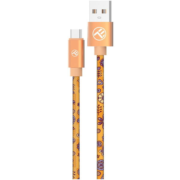 Cablu Tellur Graffiti USB to Type-C, 3A, 1m, Orange
