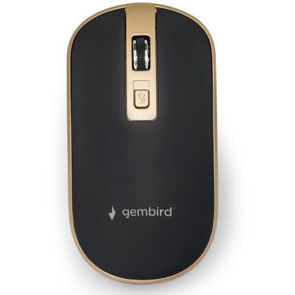 Mouse wireless Gembird MUSW-4B-06-BG, 1600, Negru/Auriu