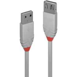 Cablu Lindy LY-36714, USB 2.0 Type A Extension, 3m, Anthra Line