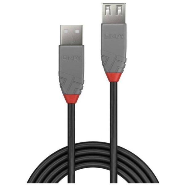 Cablu Lindy LY-36702, USB 2.0 male - USB 2.0 female, 1m, Negru