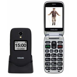 Evolveo EasyPhone FS, flip mobile phone 2,8" for seniors with charging stand (black color)