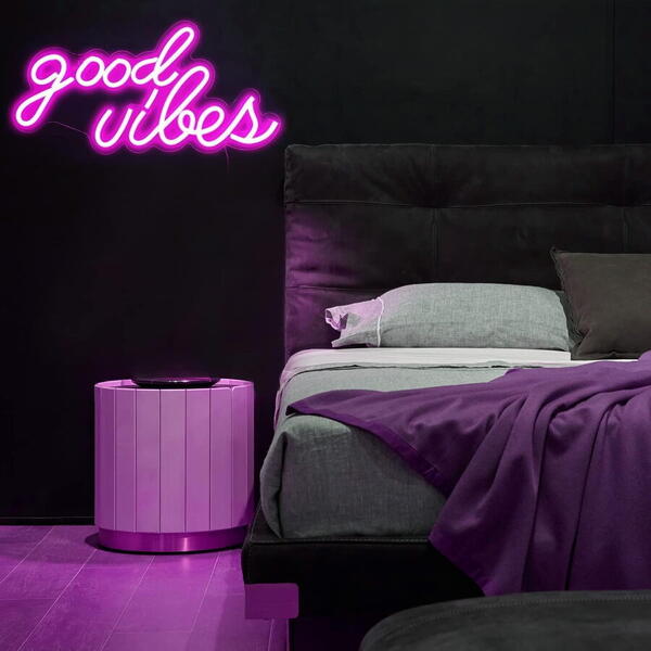OEM Decor luminos, neon, Good Vibes, 23.8 x 12.2 cm, Roz
