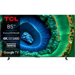 Televizor TCL MiniLed 85C955, 214 cm, Smart Google TV, 4K Ultra HD, 100hz, Clasa F, Negru