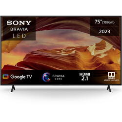 Televizor Sony BRAVIA LED 75X75WL, 189 cm, Smart Google TV, 4K Ultra HD, Clasa F, Negru
