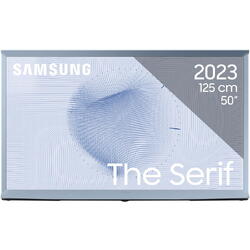 Televizor Lifestyle Samsung The Serif QLED 50LS01BH, 125 cm, Smart, 4K Ultra HD, Clasa G, Albastru