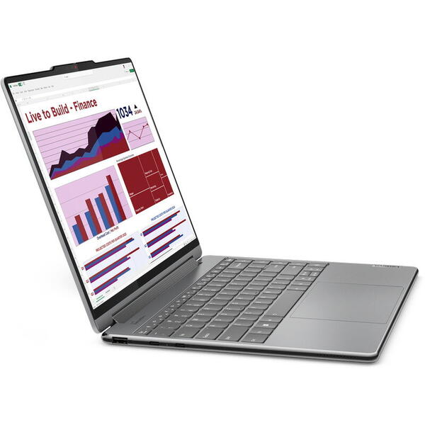 Laptop Lenovo Yoga 9 2-in-1 14IMH9 cu procesor Intel® Core™ Ultra 7 155H pana la 4.8GHz, 14", 4K, OLED, Touch, 32GB LPDDR5x, 1TB SSD, Intel® Arc™ Graphics, Windows® 11 Pro, Luna Grey