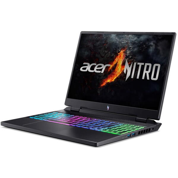 Laptop Gaming Acer Nitro 16 AN16-42, AMD Ryzen 7 8845HS, 16 inch WQXGA, 16GB RAM, 1TB SSD, nVidia RTX 4070 8GB, Free DOS, Negru