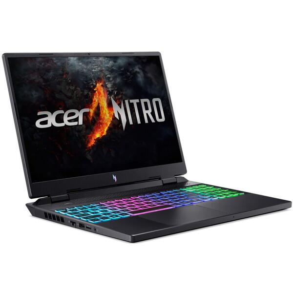 Laptop Gaming Acer Nitro 16 AN16-42, AMD Ryzen 7 8845HS, 16 inch WUXGA, 16GB RAM, 512GB SSD, nVidia RTX 4060 8GB, Free DOS, Negru