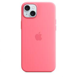 Husa de protectie Apple Silicone Case with MagSafe pentru iPhone 15, Roz
