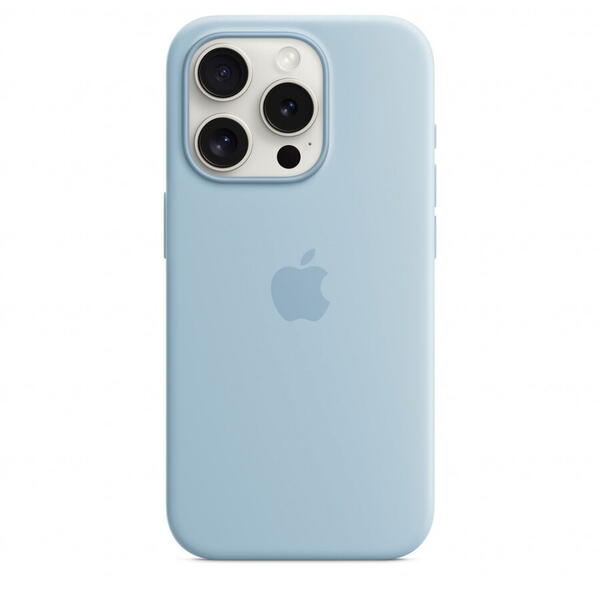 Husa telefon Apple iPhone 15 Pro Silicone Case cu MagSaf, Albastru