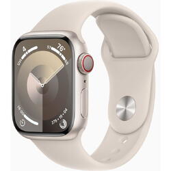 Apple Watch S9 Cell/45mm/Starlight/Sport Band/Starlight/Starlight/-S/M