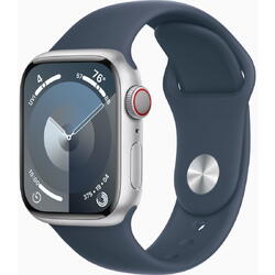 Apple Watch S9 Cell/45mm/argintiu/Sport Band/Storm Blue/-S/M