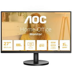 Monitor IPS LED AOC 27" 27B3CA2, Full HD (1920 x 1080), HDMI, Boxe, 100 Hz, 1 ms, Negru