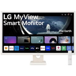 Monitor Smart IPS LED LG 32" 32SR50F-W, FULL HD (1920 x 1080), HDMI, Boxe, Alb