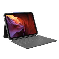 Logitech Rugged Folio Ultra-protective keyboard case with Smart Connector for iPad (10th gen) - Oxford Grey - US