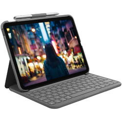 Logitech Slim Folio Keyboard Case for iPad (10th gen) - Grey - UK
