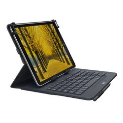 Logitech Universal Folio Keyboard case with Bluetooth for 9-10 inch Apple, Android, Windows tablets for 9-10 inch tablets - Black - UK