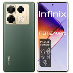 Telefon Mobil Infinix Note 40 Pro 4G, Procesor Mediatek Helio G99 Ultimate, AMOLED 6.78", 12GB RAM, 256GB Flash, Camera Tripla 108 + 2 + 2 MP, Wi-Fi, 4G, Dual Sim, Android, Verde
