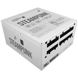 Sursa 1stPlayer PS-650AX Steampunk, 650 W, 1x140 mm, 80+ Silver, Full-Modular, PFC activ, ATX, Alb