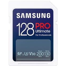 Card de memorie Samsung MB-SY128S, 128GB, SDXC, UHS-I, 200MB/s citire, 130MB/s scriere, alb, 120x120x25mm