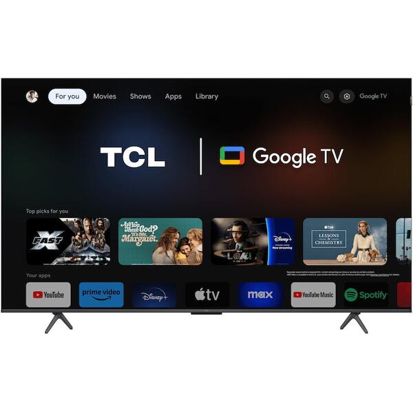 Televizor TCL QLED 75T8B, 189 cm, Smart Google TV, 4K Ultra HD, 100Hz, Clasa F (Model 2024)